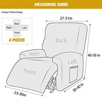 Stretch Recliner Covers, 4-Piece Ultra Soft Velvet Recliner Chair Slipcover - Image 6