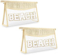 Iqimott 2Pcs Clear Patch Makeup Letter Bag, Boho Letter Bag by Iqimott