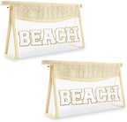 Iqimott 2Pcs Clear Patch Makeup Letter Bag, Boho Letter Bag by Iqimott
