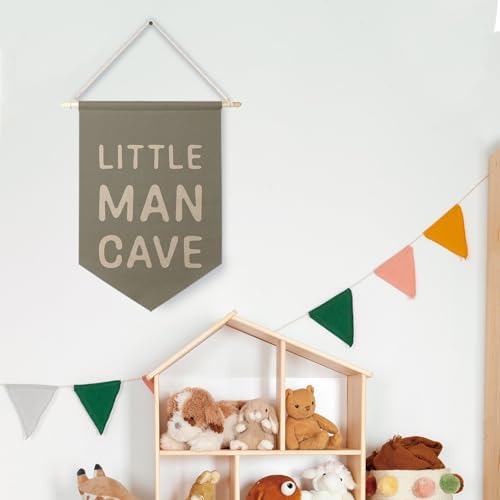 Qpenm Little Man Cave Hanging Wall Canvas Banner, Kids Playroom Hanging Pennant - Image 4