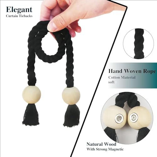 Magnetic Curtain Tiebacks Decorative Tie Back Drapes Holdbacks Nieffeiy - Image 2
