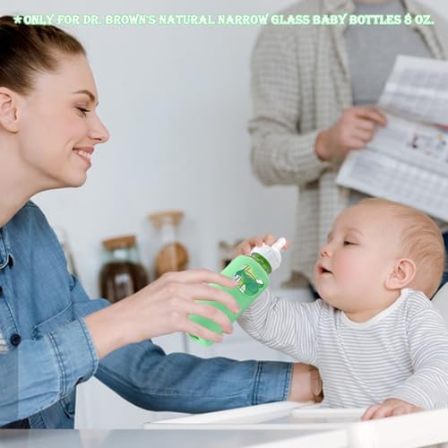 4 Pack Silicone Sleeves for Dr Brown's Glass Baby Bottles 8 oz - Image 2