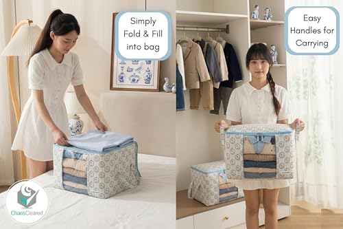 Chaos Cleared Kids Storage Bags – 100% Cotton Canvas Toy & Clothes Organizer - Image 3