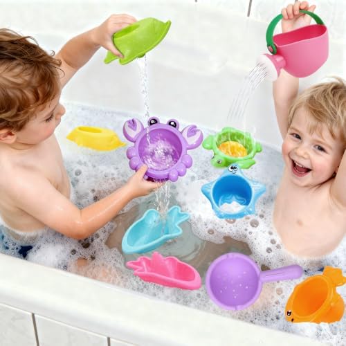 10 Pcs Bath Toys for Kids Ages 1-3, Bathtub & Pool Water Toys for Toddlers 1-3 - Image 3