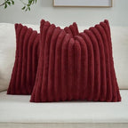 FUTEI Pack of 2 Faux Fur Throw Pillow Covers 28x28 Inch by FUTEI