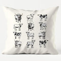 Farmhouse Highland Cow Pillow Cover 18x18 Double-Sided, Highland Cow Lovers by Unknown