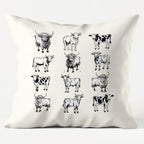 Farmhouse Highland Cow Pillow Cover 18x18 Double-Sided, Highland Cow Lovers by Unknown