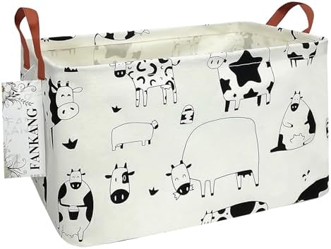 Rectangular Cow Storage Bin Nursery Hamper by FANKANGStorageBasket