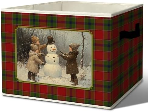 Vintage Snowman Christmas Storage Box by Unknown