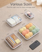 6 Pack Large White Clear Hard Shell Zipper Case, Water-Resistant Travel - Image 6