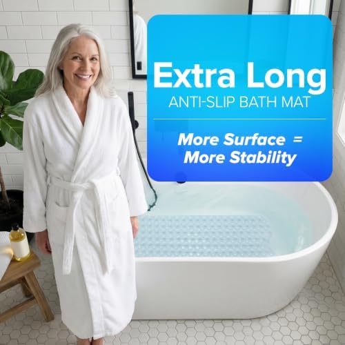 SlipX Solutions 39x16 Extra Long Non Slip Bath Mat, Tub & Shower - Image 4