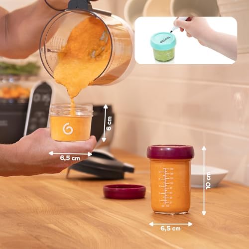 Babymoov Babybols Glass Storage Jars Multiset, 4x4oz + 4x8oz - Image 5