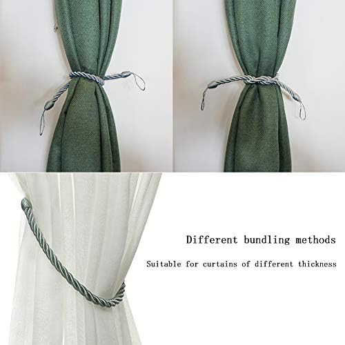 BEL AVENIR 4 Pack Curtain Tiebacks Ropes Tie-Backs, Handmade Holdbacks - Image 5
