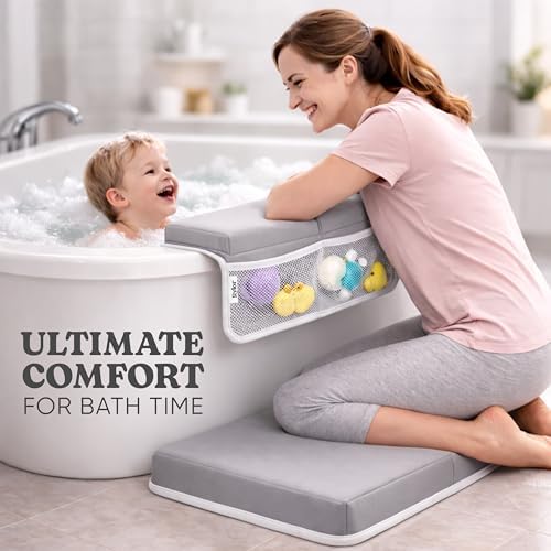 Rylor Premium Baby Bath Kneeler Mat & Elbow Rest Pad Set – Comfortable Bath - Image 6