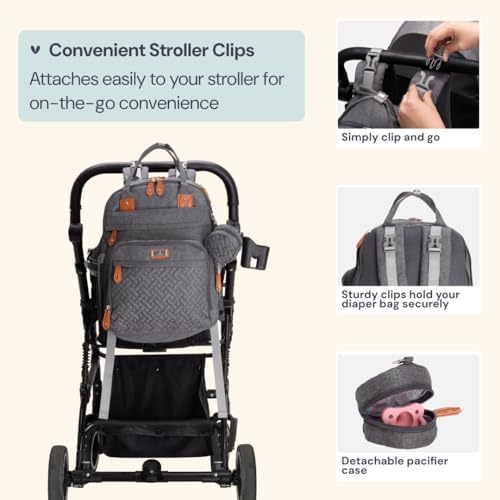 BabbleRoo Extra Large Diaper Bag Backpack, Expandable Baby Bag - Image 6