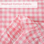 2 Pack Coral Pink Gingham Lumbar Throw Pillow Shams 12''x20'' - Image 6