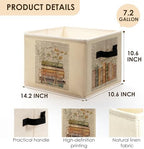Vintage Floral Book Storage Bins Box - Image 6