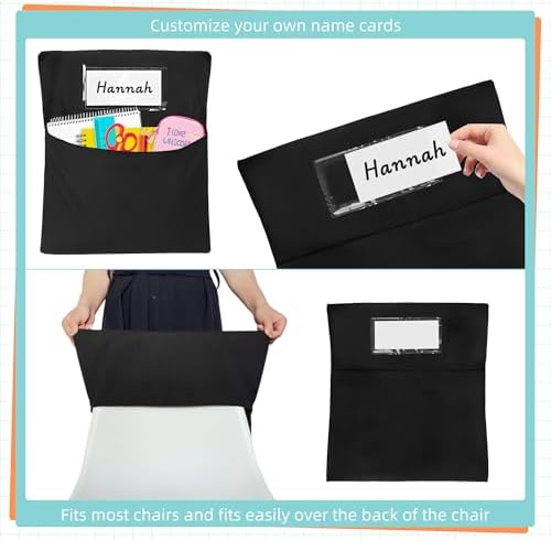 24 Pack Chair Pockets for Classrooms, 18 x 20 Inch Seat Sacks - Image 3
