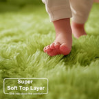 Amdrebio Grass Green Shag Area Rug 9x12 - Image 4