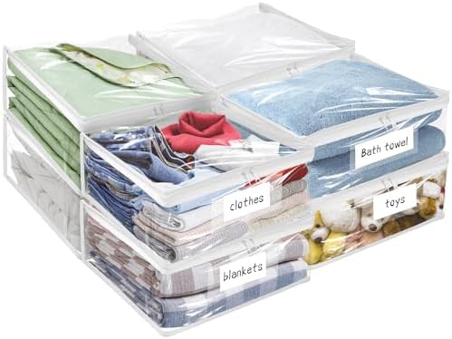 Plastic Storage Bags with Easy-Glide Zipper, Durable Clear Vinyl Zippered by Kikerike