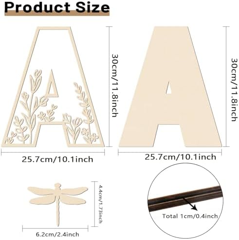 Layered 12 Inch Large Wooden Letters A - Image 2