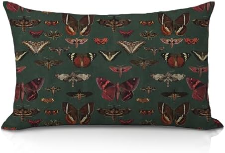 Vintage Gothic Witchy Butterfly 12x20 Pillow Cover, Retro Moody Dark Academia by Unknown