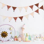 G2PLUS Cotton Fabric Bunting Banner, 9Ft Khaki Triangle Pennant Banner Flag - Image 6
