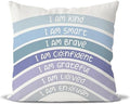 QIYUHOY Blue Rainbow Classroom Throw Pillow Covers, 18x18 Inch by QIYUHOY