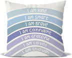QIYUHOY Blue Rainbow Classroom Throw Pillow Covers, 18x18 Inch by QIYUHOY