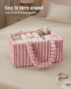 Blissful Diary Flannel Diaper Caddy Organizer & Gift Packaging, Powder Pink - Image 6