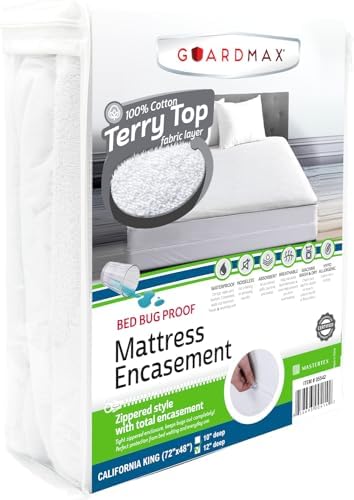 Guardmax California King Mattress Encasement Zippered, 100% Waterproof Mattress by Guardmax