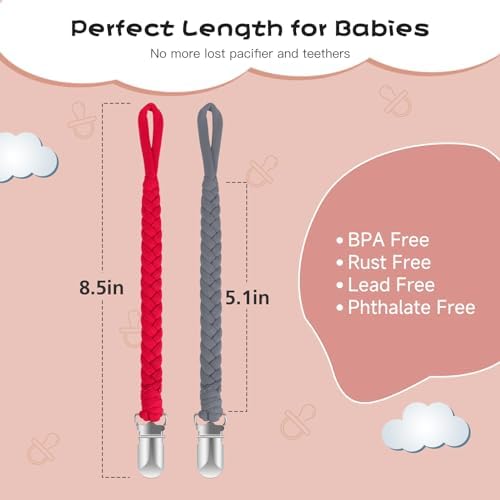 Pokipaw Pacifier Clip for Boys and Girls 6 Pack Baby Pacifier Holder Leash - Image 4