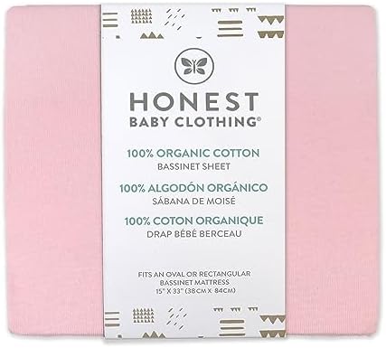 HonestBaby Organic Cotton Fitted Bassinet Sheet, One Size - Image 4