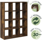 Furinno Cubicle Book Shelf, 12-Cube Bookshelf, Extra Thick Frame Reversible - Image 7
