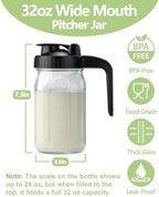 32oz Glass Pitcher with Lid & V-shaped Pour Spout - Image 2