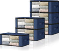HomeHacks 6-Pack Clothes Organizer Storage Bags, 35L Storage Bins by HomeHacks