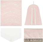 Sweet Jojo Designs Blush Pink Bohemian Boho Chic Girl Baby Crib Bedding Set - Image 2
