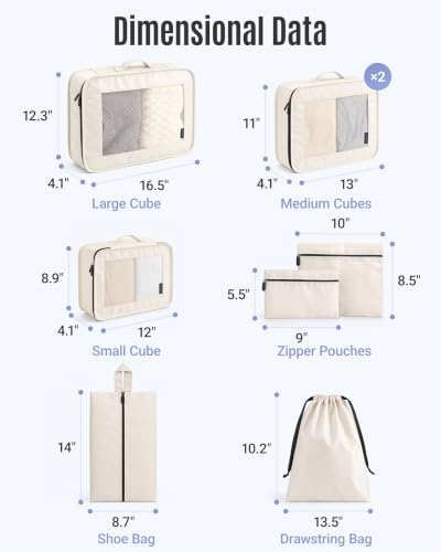 LIGHT FLIGHT 8 Set Packing Cubes - Image 6