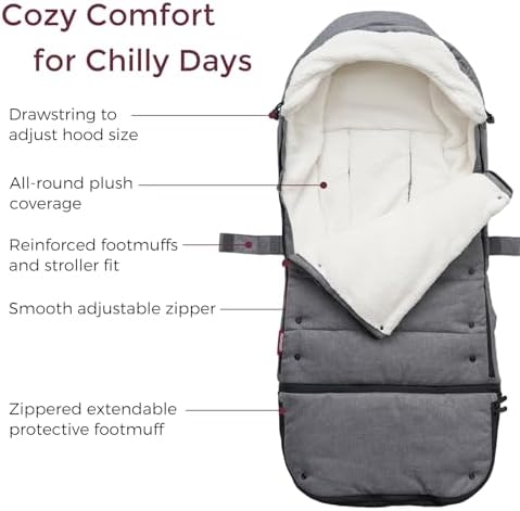 Momcozy Universal Stroller Footmuff, Plush Weatherproof Bunting Bag - Image 3