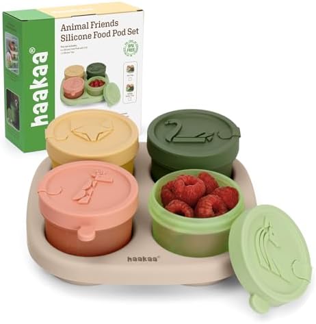 Haakaa Silicone Baby Food Containers, 4oz/120ml Baby Food Jars by haakaa