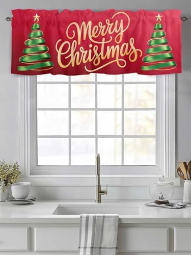 Vandarllin Merry Christmas Valance Kitchen Curtains - Image 2