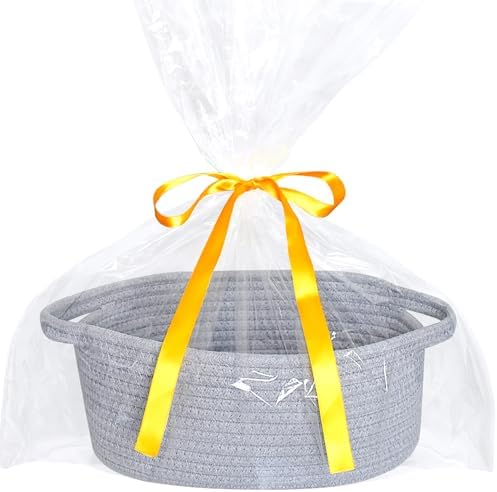 ABenkle Small Basket with Handles, Boho Decorative Rope Woven Dog Cat Toy - Image 5