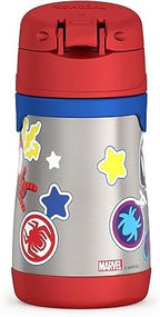 THERMOS Vacuum Insulated Stainless Steel 10oz Straw Bottle, Spidey and His - Image 3
