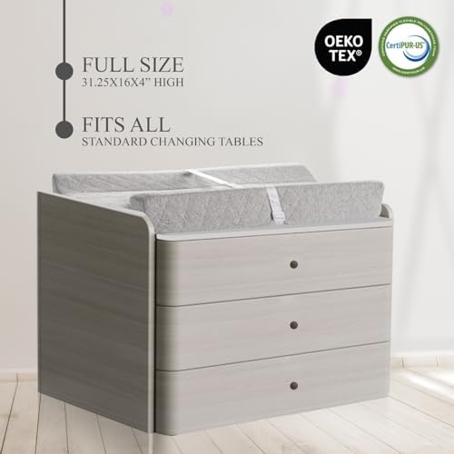 Organic Cotton Covered Contoured Baby Changing Pad | Waterproof Foam Mattress - Image 5