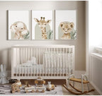 Tanmart Animal Wall Art Pictures Baby Nursery Canvas Wall Art Decor Safari - Image 3