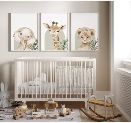 Tanmart Animal Wall Art Pictures Baby Nursery Canvas Wall Art Decor Safari - Image 3