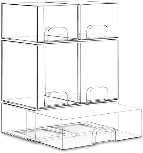Stackable Storage Drawer Organizers Set of 5 by Unknown