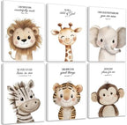 6Pcs Nursery Bible Verse Animal Canvas Wall Art Cute Woodland Animals Christian by tctrthd