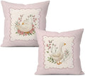 Pink Floral Goose Pillow Covers 18x18 Set of 2 Goose Nursery Decor by Unknown