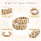 Boho Curtain Tiebacks, Braided Curtain Holdbacks - Image 4